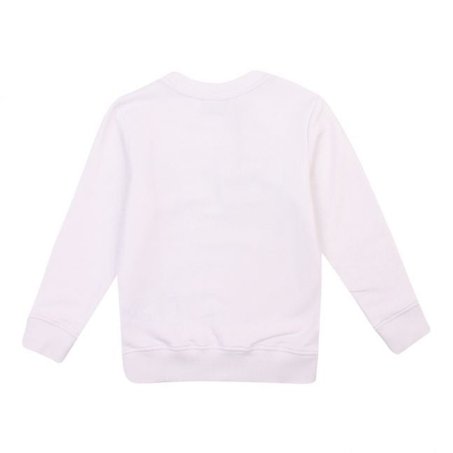 Boys Optical White Branded Crew Sweat Top