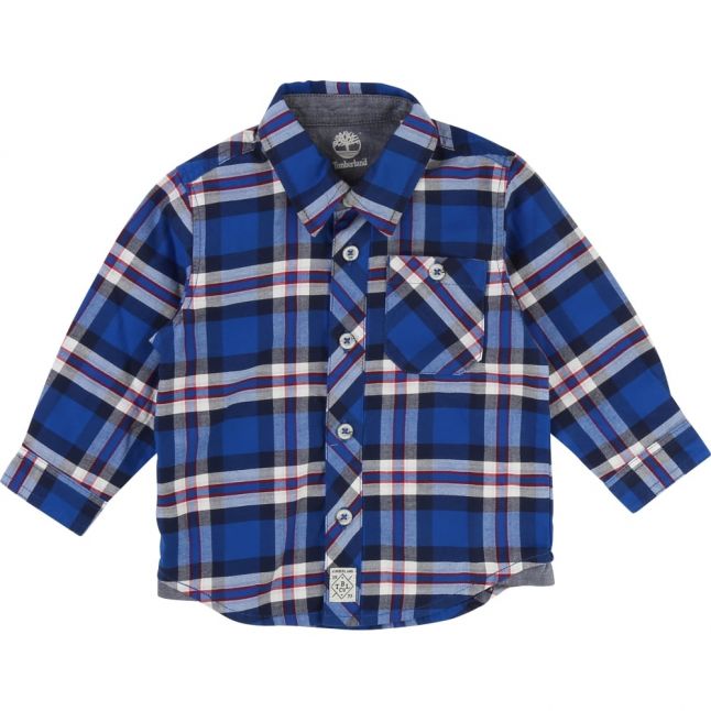 Boys Electric Blue Check L/s Shirt