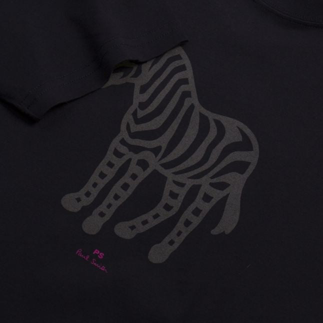 Mens Navy Reflective Zebra S/s T Shirt