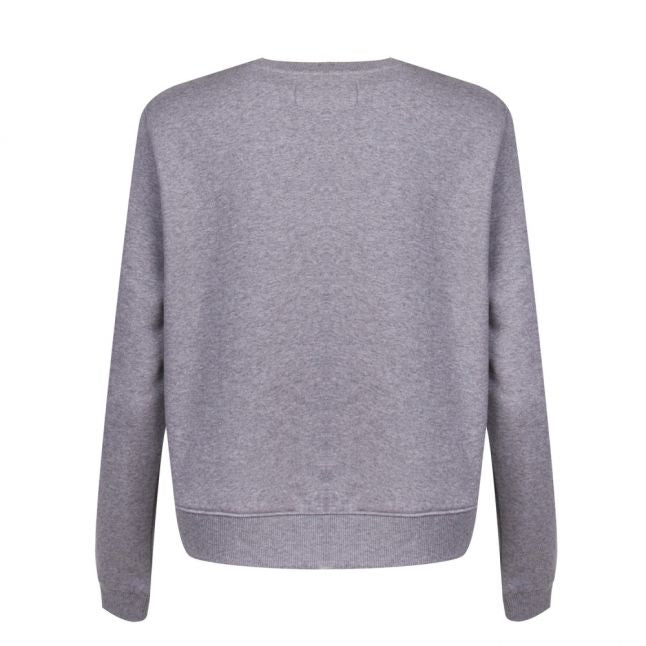 Womens Mid Grey Heather Monogram Badge Sweat Top