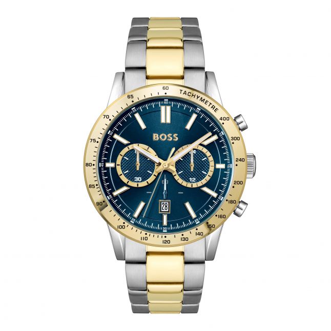 Mens Silver/Gold/Blue Allure Bracelet Strap Watch