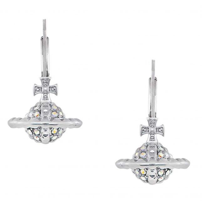 Womens Rhodium/Aurore Boreale Mayfair Small Orb Earrings