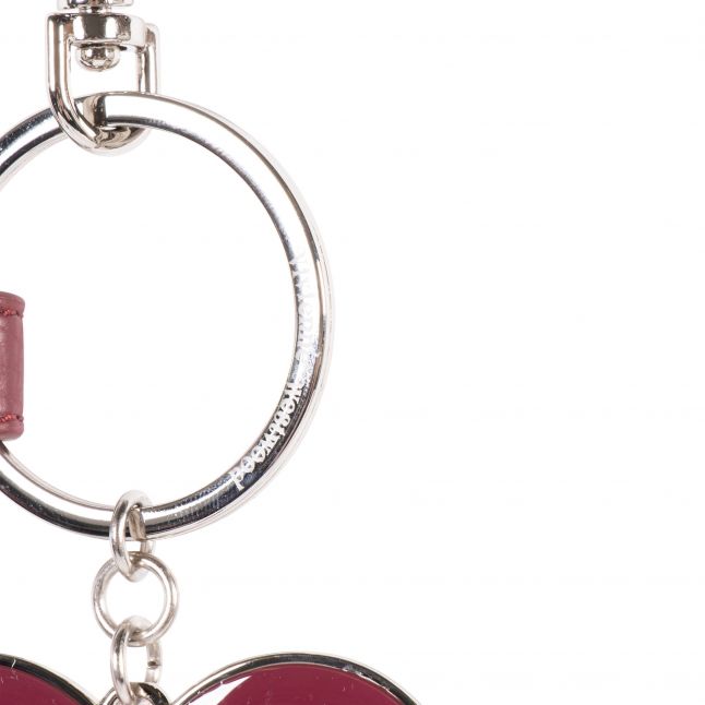 Womens Burgundy VW Mirror Heart Orb Keyring