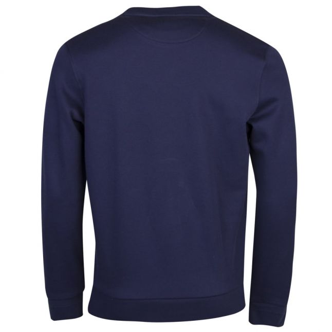 Mens Navy Branded Crew Sweat Top