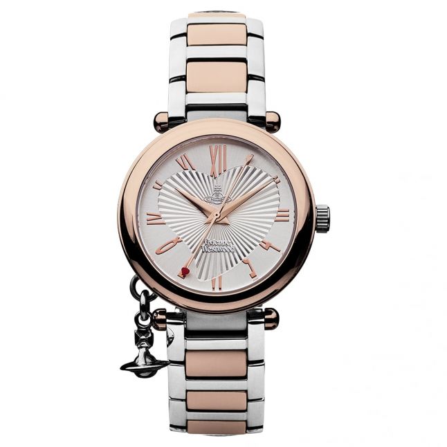 Womens Rose Gold & Silver Orb Bracelet Watch