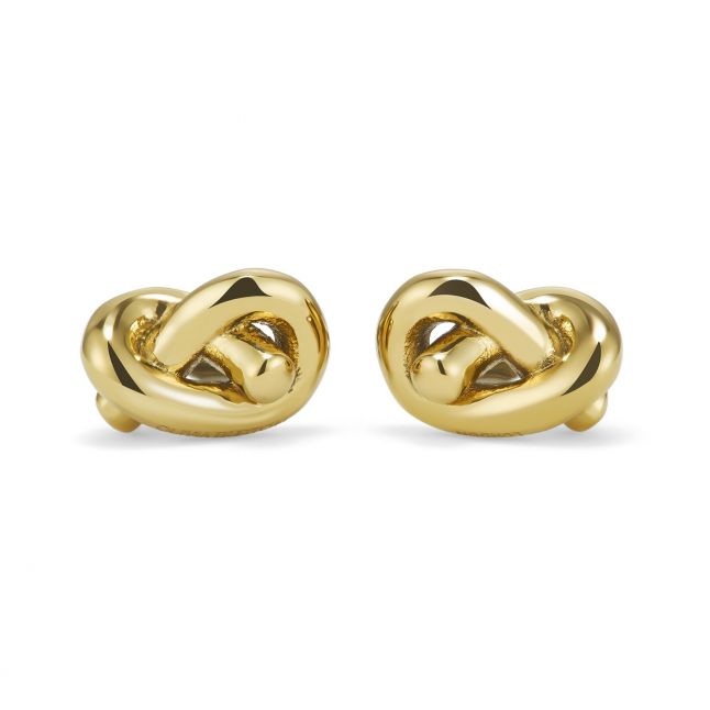 Womens	Gold Lovers Knot Stud Earrings