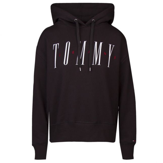 Womens Tommy Black Essential Logo Hoodie