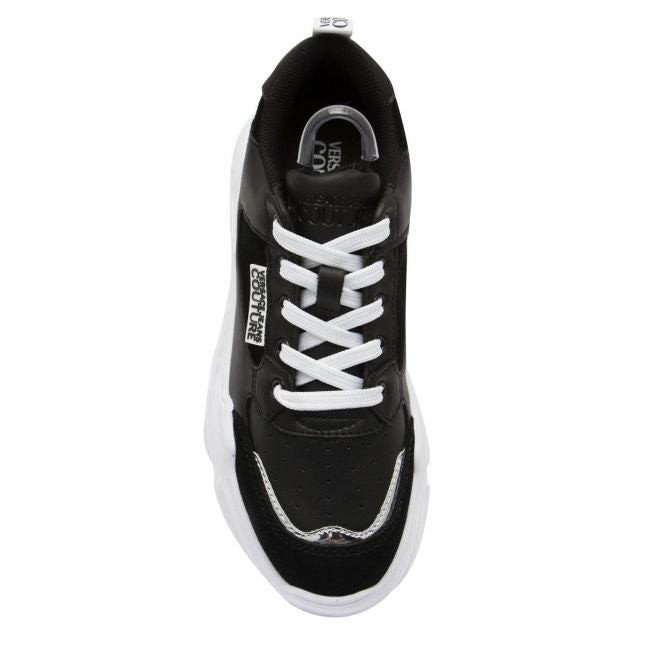 Womens Black Metallic Trim Trainers