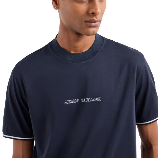 Mens Navy Tipped Arm S/s T Shirt