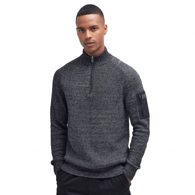 Mens Black Ammeter Half Zip Knit