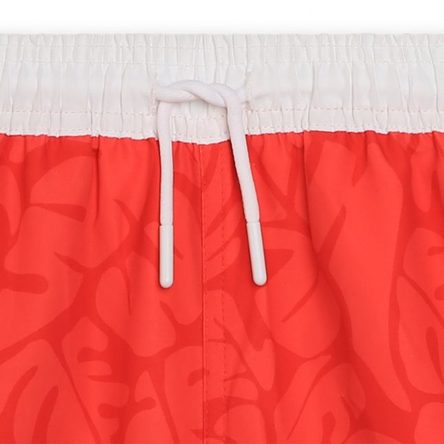 Boys BOSS Bright Red Palm Print Swim Shorts