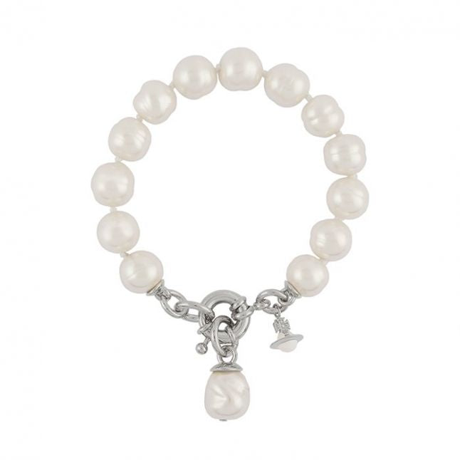 Womens Rhodium/Cream Pearl Marella Pearl Bracelet