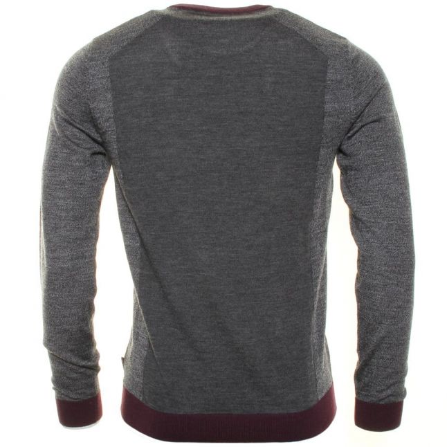 Mens Grey Lewcat Crew Knitted Jumper