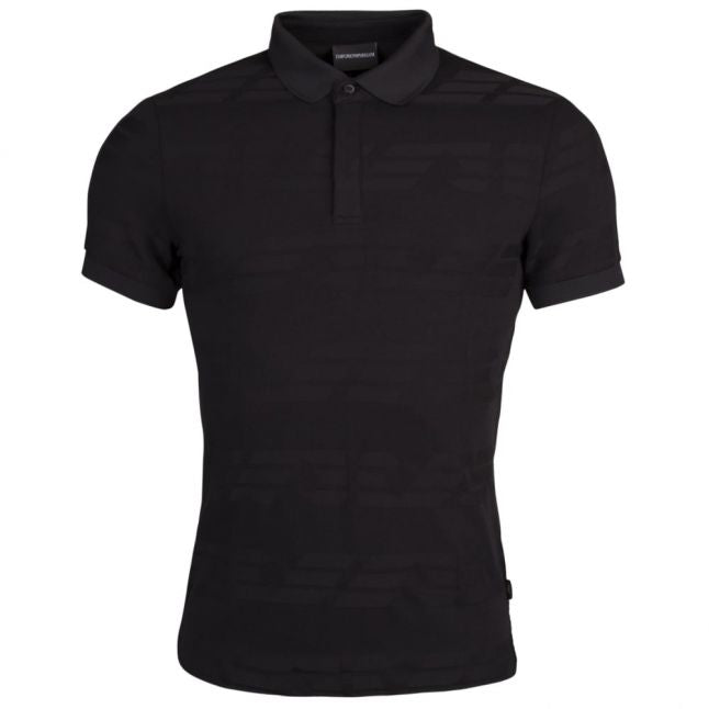 Mens Black Logo Repeat S/s Polo Shirt