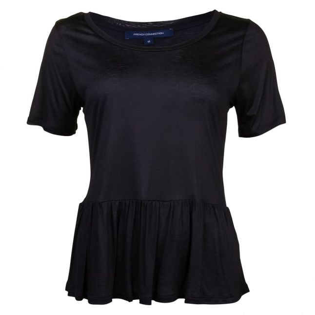 Womens Black Miro Mercerised Peplum Top