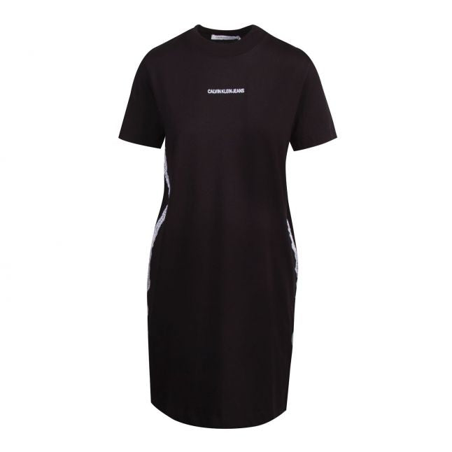 Womens Black Mesh Tape S/s Dress