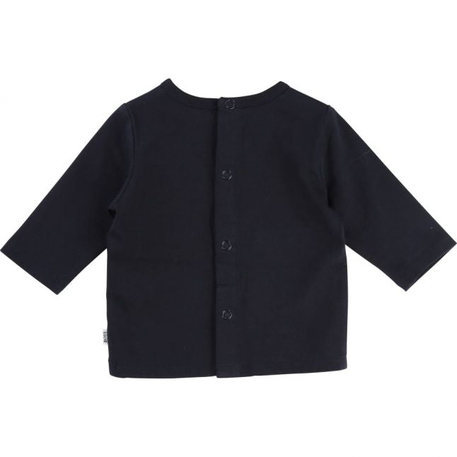 Baby Navy Geo Logo L/s T Shirt