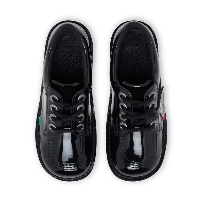 Junior Black Patent Kick Lo Shoes (12.5-2.5)