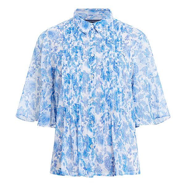 Womens Baja Blue Cosette Hallie Crinkle Shirt