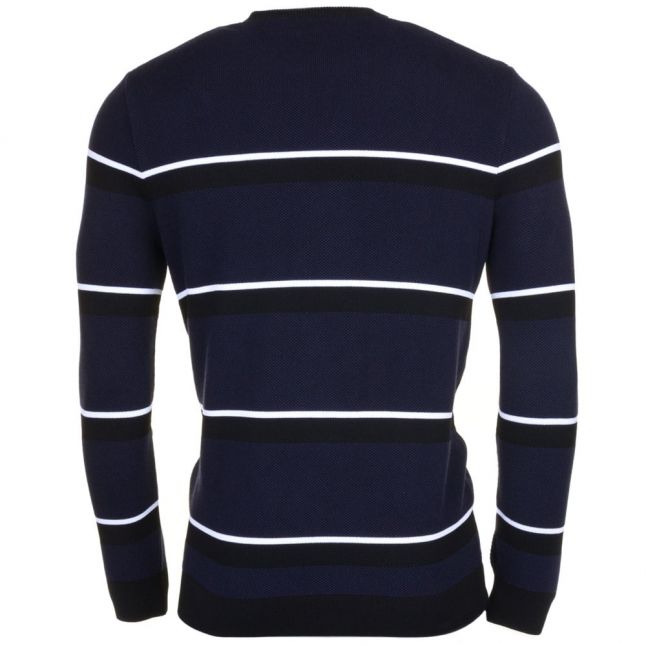 Mens Black & Navy Made In France Striped Jumper