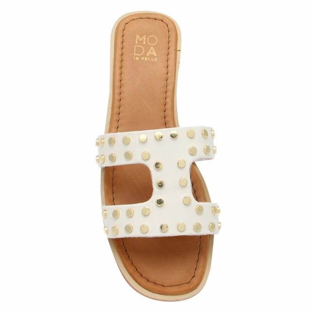 Womens White Olivie Stud Sandals