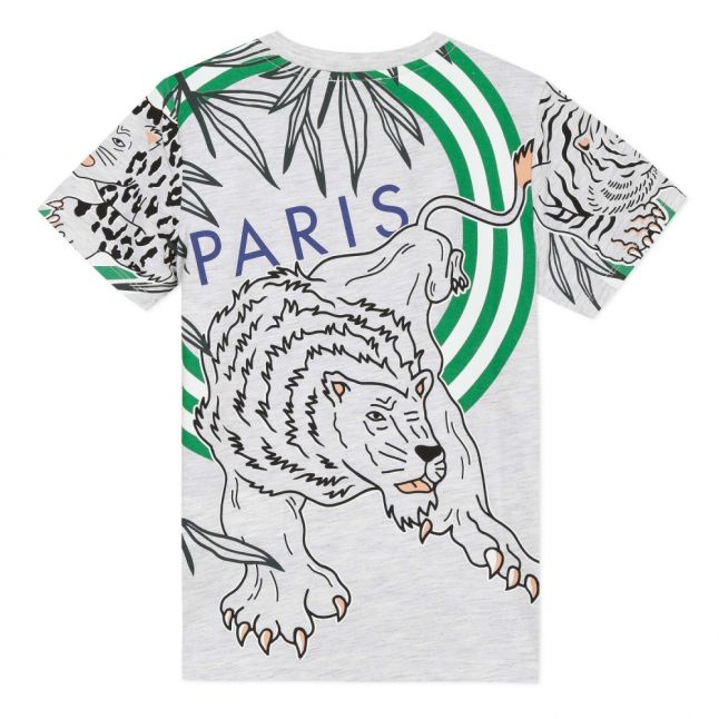 Boys Light Marl Grey Jacob Tiger Stripe S/s T Shirt