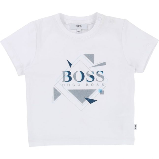 Boys White Branded Box S/s T Shirt