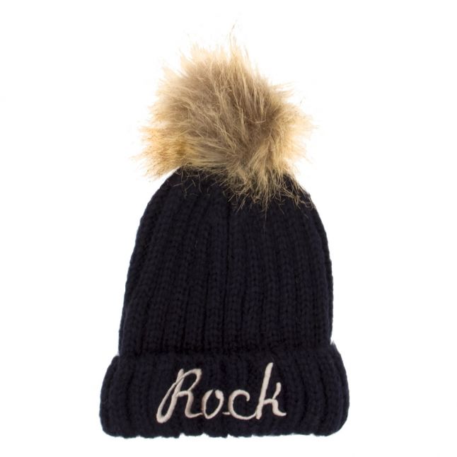 Girls Navy Rock Pom Hat