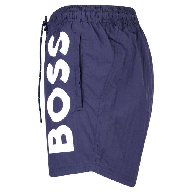 Mens BOSS Navy Octopus Logo Swim Shorts