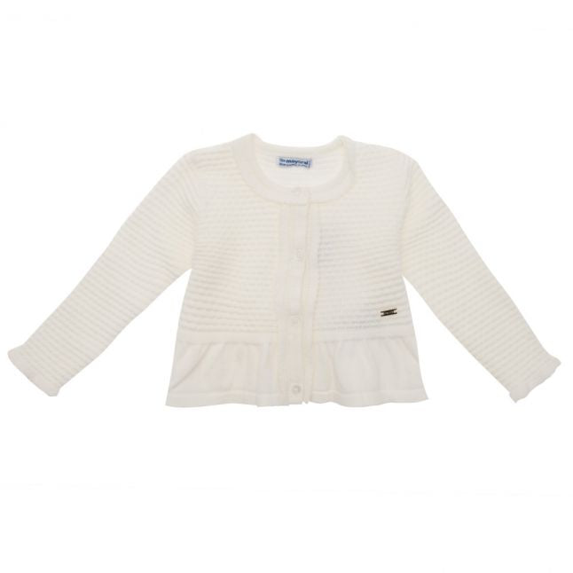 Infant Natural Knitted Peplum Cardigan