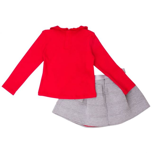 Girls Steel Knitted Top & Skirt Set