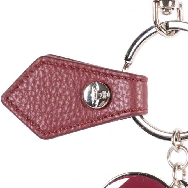 Womens Burgundy VW Mirror Heart Orb Keyring