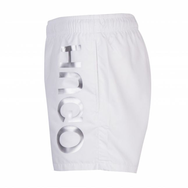 Mens White Saba Branded Swim Shorts