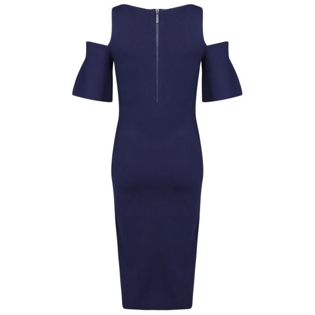 Womens True Navy Off Shoulder Midi Dress