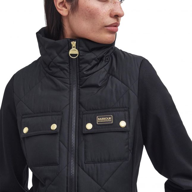 Womens Black Rubins Quilted Hybrid Sweat