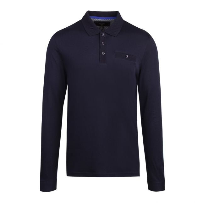 Mens Black Skelter L/s Polo Shirt