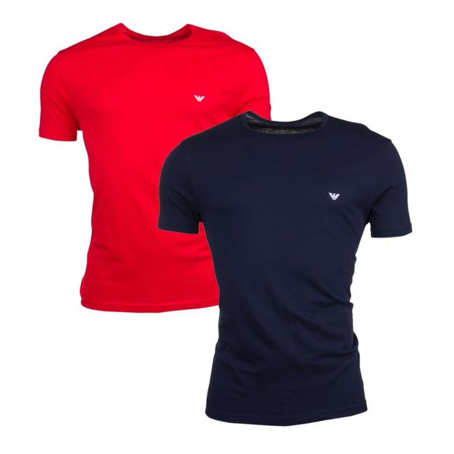 Mens Marine & Red 2 Pack Reg Fit Tee Shirts