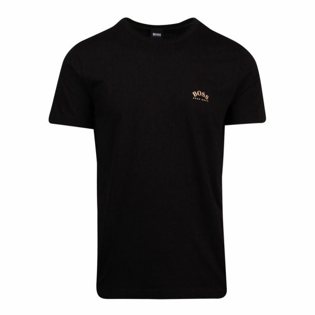 Mens Charcoal Tee Curved Logo S/s T Shirt