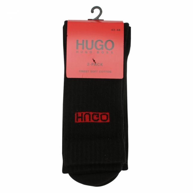 Mens Black Rib Reversed Logo Sports Socks