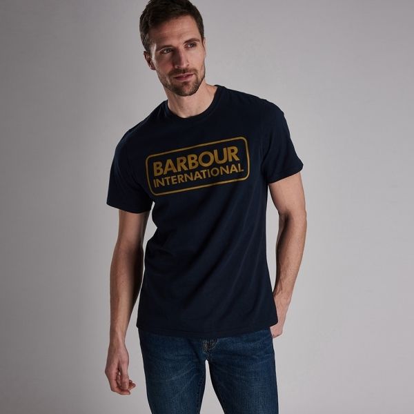 Mens Navy Essential Large Logo S/s T Shirt