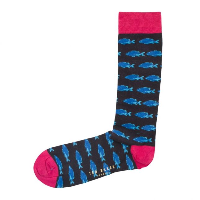 Mens Navy Blinky Fish Socks