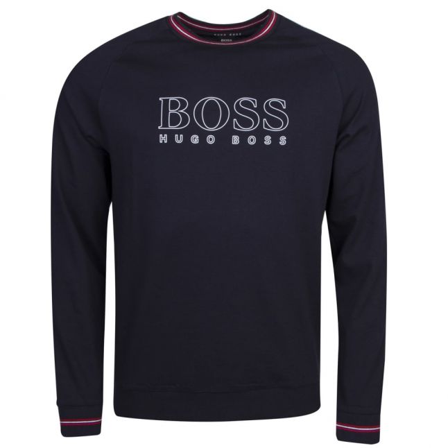 Mens Dark Blue Authentic Trim Crew Sweat Top