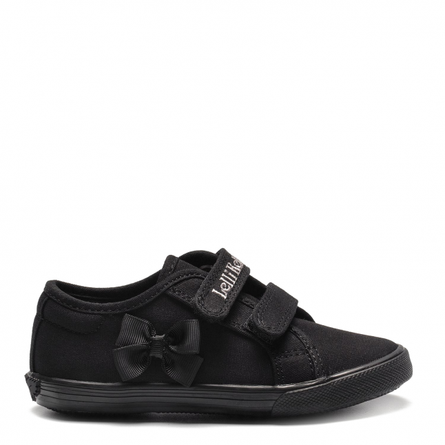 Girls Lelli Kelly Black Canvas Lily Pumps (24-35)