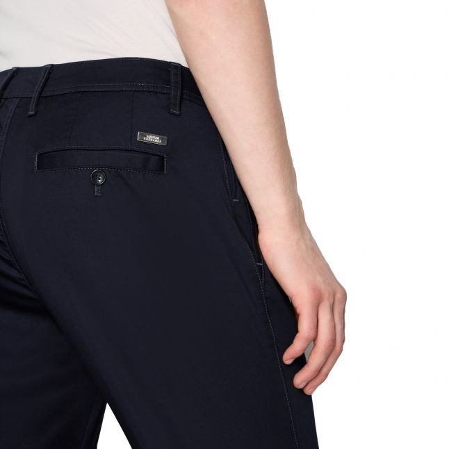 Mens Navy Branded Chino Trousers