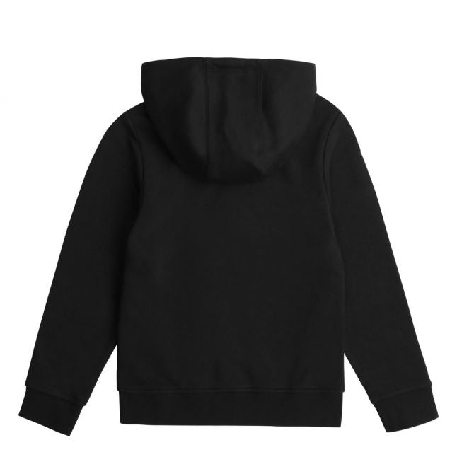 Boys Black Branded Hooded Sweat Top