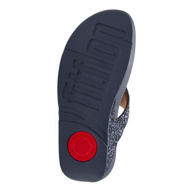 Womens Midnight Navy Lulu Glitter Toe Post Sandals