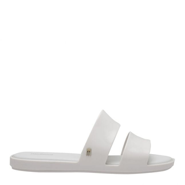 Womens White Colour Pop Slides