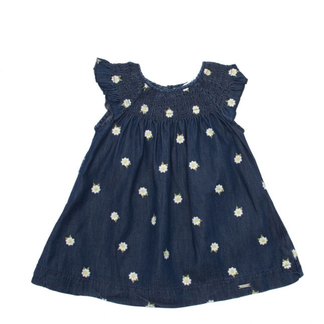 Infant Dark Blue Denim Daisy Dress