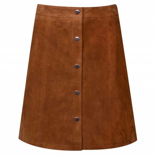 Womens Oak Brown Vibotini Suede Skirt