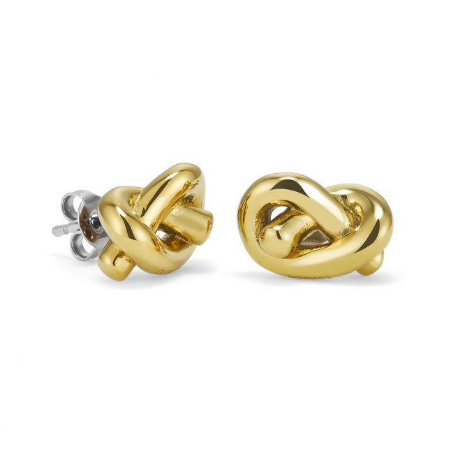 Womens	Gold Lovers Knot Stud Earrings